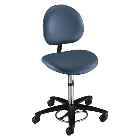 GRAHAM-FIELD Surgeon foot-operated stool (w/ backrest, seamless upholstery) 21340BV